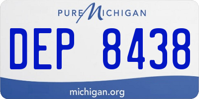 MI license plate DEP8438