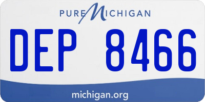 MI license plate DEP8466