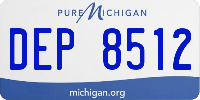 MI license plate DEP8512