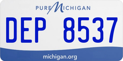 MI license plate DEP8537