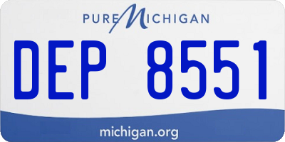 MI license plate DEP8551
