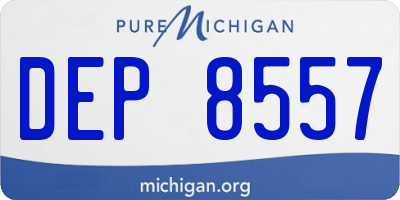 MI license plate DEP8557