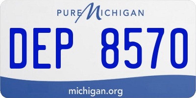MI license plate DEP8570