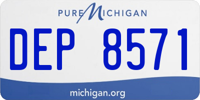 MI license plate DEP8571