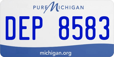 MI license plate DEP8583