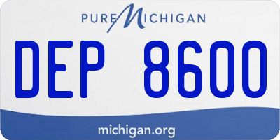 MI license plate DEP8600