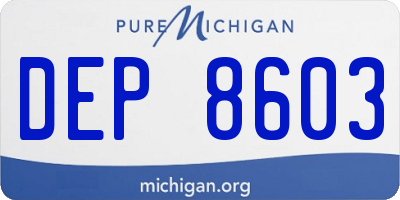 MI license plate DEP8603