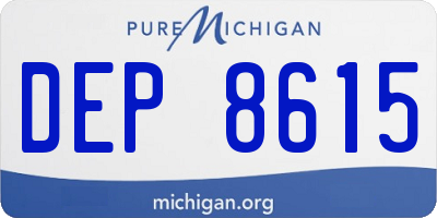MI license plate DEP8615