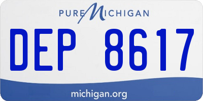 MI license plate DEP8617