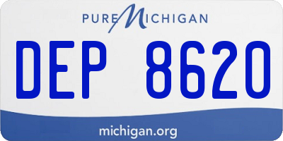MI license plate DEP8620