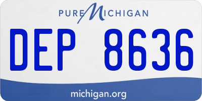 MI license plate DEP8636