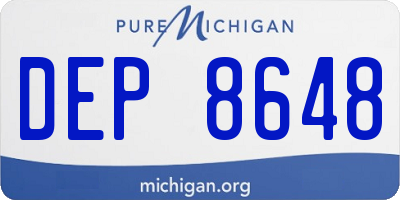 MI license plate DEP8648