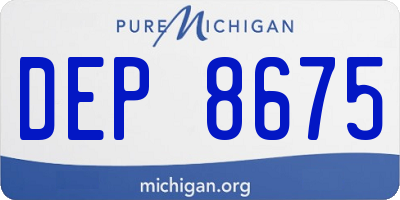 MI license plate DEP8675