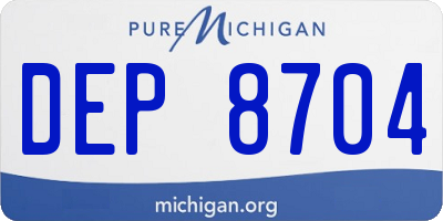 MI license plate DEP8704