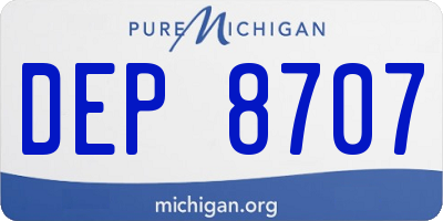 MI license plate DEP8707