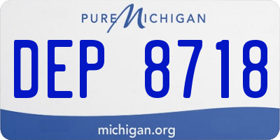 MI license plate DEP8718