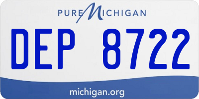 MI license plate DEP8722