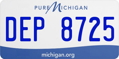 MI license plate DEP8725
