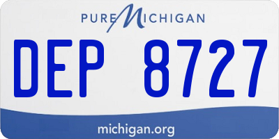 MI license plate DEP8727