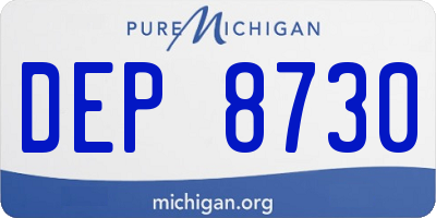 MI license plate DEP8730