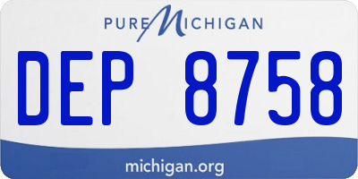 MI license plate DEP8758