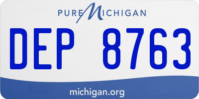 MI license plate DEP8763