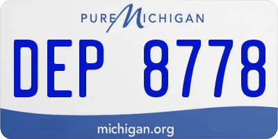 MI license plate DEP8778