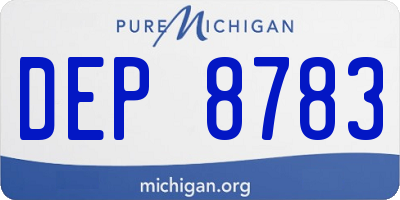 MI license plate DEP8783