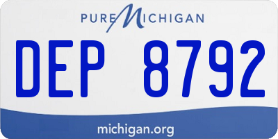 MI license plate DEP8792