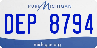 MI license plate DEP8794