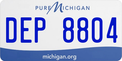 MI license plate DEP8804