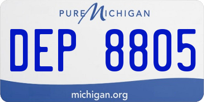 MI license plate DEP8805