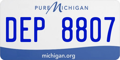 MI license plate DEP8807
