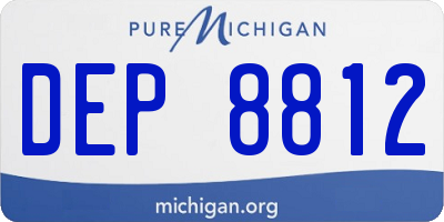 MI license plate DEP8812