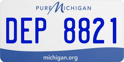 MI license plate DEP8821