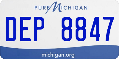 MI license plate DEP8847