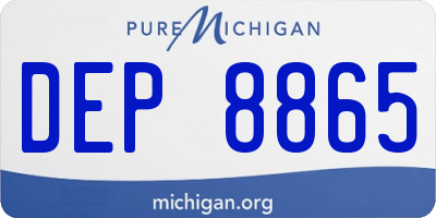 MI license plate DEP8865