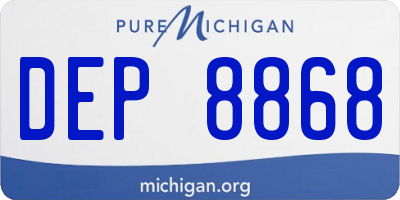 MI license plate DEP8868