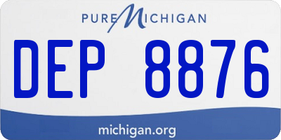 MI license plate DEP8876