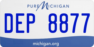 MI license plate DEP8877