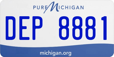 MI license plate DEP8881