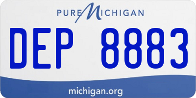 MI license plate DEP8883