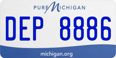 MI license plate DEP8886