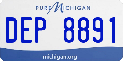MI license plate DEP8891