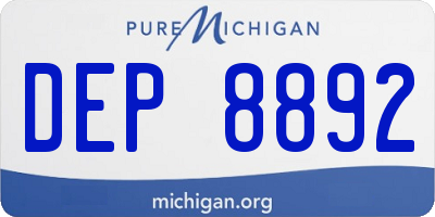 MI license plate DEP8892