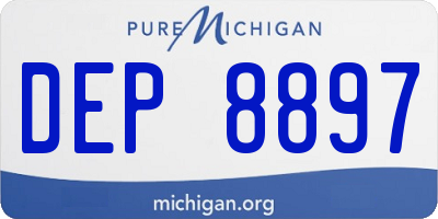 MI license plate DEP8897