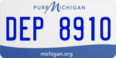 MI license plate DEP8910