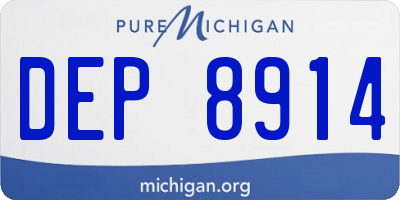 MI license plate DEP8914