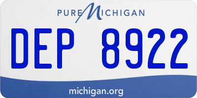 MI license plate DEP8922