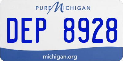 MI license plate DEP8928